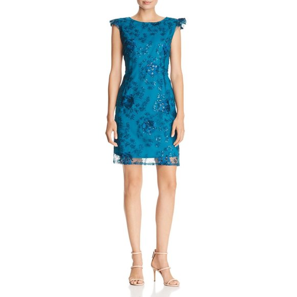 Nanette Lepore Dresses & Skirts - NWT Womens Size 10 Nanette LePore Juniper Teal Embellished Sheath Mini Dress